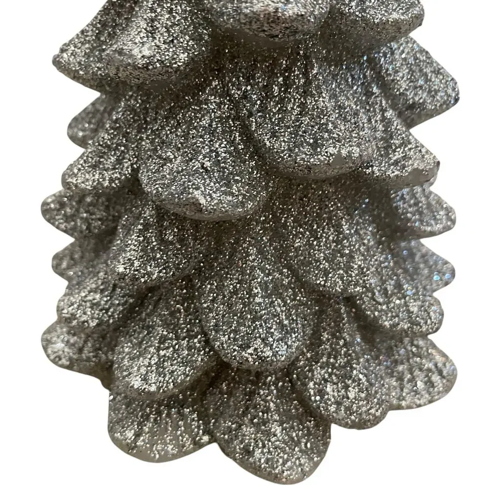 34TH & PINE Silver Glitter LED Christmas Tree Candle  Light Up Holiday Decor NEW